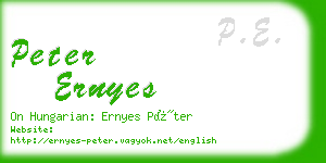 peter ernyes business card